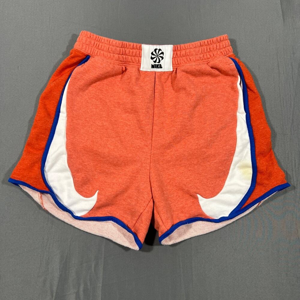 Nike Womens Athletic Shorts Large Orange Big Swoosh Running Gym Active